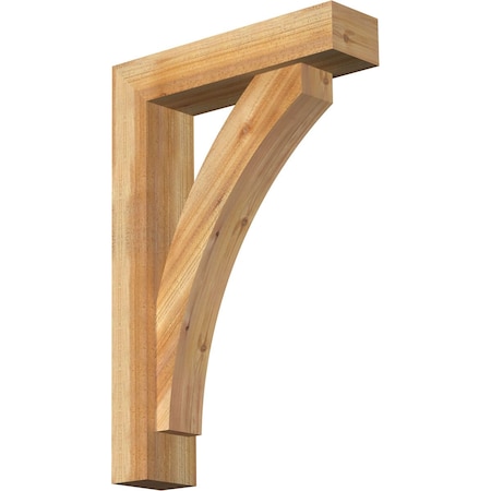 Ekena Millwork Thorton Block Rough Sawn Bracket w/ Offset Brace, Western Red Cedar, 6"W x 24"D x 36"H BKT0604X24X36THR05RWR